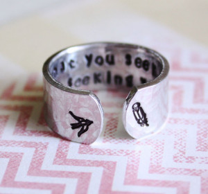 is seeking you Rumi quote secret message ring, bird and feather, yoga ...