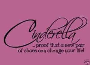 ... wall decal quote Cinderella Vinyl lettering children words shoes DIY