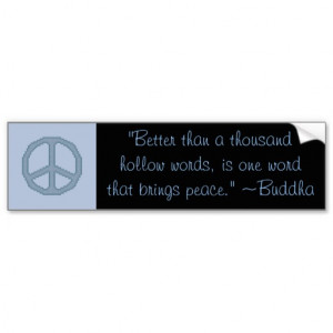 Buddha Peace Quote Bumper Sticker Car Bumper Sticker