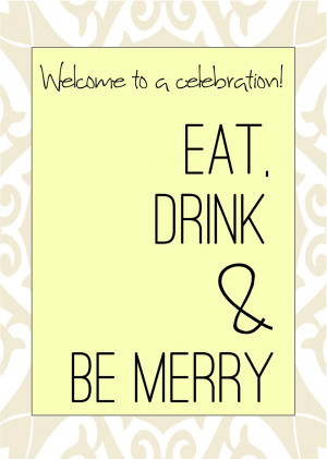 EAT, DRINK AND BE MERRY WALL ART: 5x7