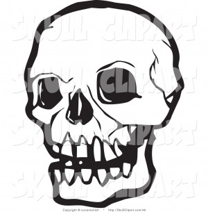 Black and White Skull Clip Art