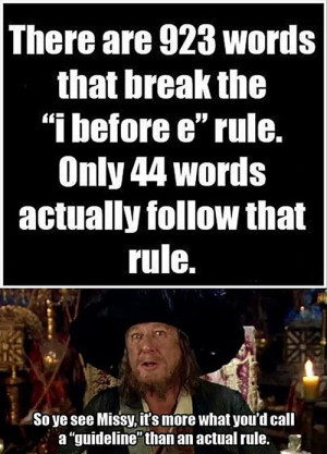 ... now claiming that a huge majority of the words break the i before e