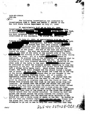 Page one of FBI eyewitness interview summary (FD-302) for Witness 88 ...