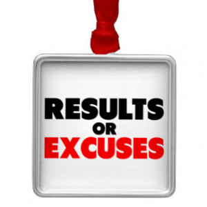 Results or Excuses | Fitness Quote Silver-Colored Square Decoration