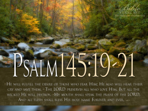 Psalm 145:19-21 Scripture Landscape HD Wallpaper background with Bible ...