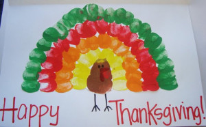 Thanksgiving Turkey Thumbprints. Kidshandprint paint craft