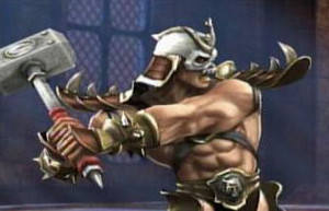 With Shao Kahn [as seen in image] [Or at least showing him facing...