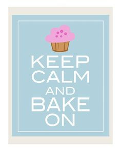 Keep Calm and Bake On Print Kitchen Print with by OllieandBird, $15.00