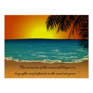 Beach Sunset Palm Trees Beach Quote Print