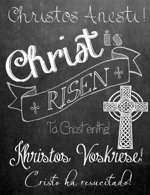 Christ is Risen Free Chalkboard Printable