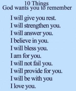 10 Things God wants you to remember...