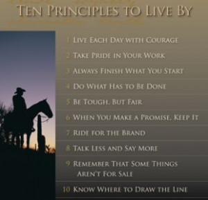 Ethics: 1. Live each day with courage 2. Take pride in your work ...