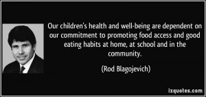 Our children's health and well-being are dependent on our commitment ...