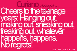the Teenage Years, Hanging Out, Making Out Sneaking Out, Freaking Out ...