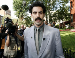 Actor Sacha Baron Cohen in full Borat costume. He starred in a 2006 ...