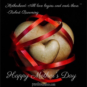 Motherhood: all love begins and ends there. Happy Mother's Day quote