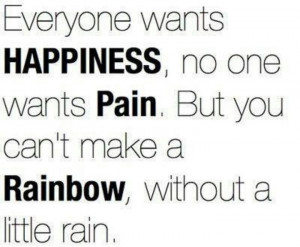 Happiness, pain, rainbow,rain
