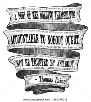 Banner Ribbon Accountable Trust Thomas Paine Founding Fathers Quote ...