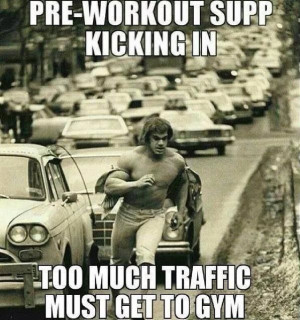 Pre-workout kicks in, too much traffic must get to #gym #memeGym Time ...