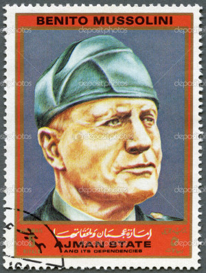 AJMAN - 1972: shows Benito Mussolini (1883-1945), series Figures from ...