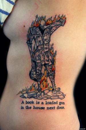 women ribs a book is a loaded gun in the house next door - tattoos for ...