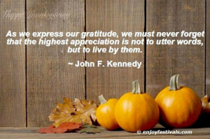 Gratitude - John F Kennedy