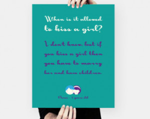 40cm x 50cm, kis s a girl, awkward quote, wall art decor, funny quote ...