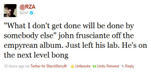 RZA tweets on John Frusciante - 29th January 2012
