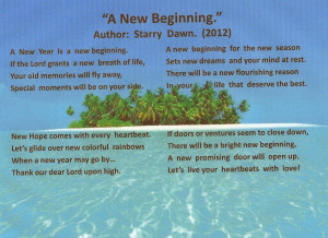 Photo Poem, A New Beginning. New Home Poems