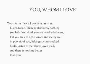 You, whom I love