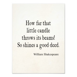 Little Candle Shines Good Deed Shakespeare Quote Art Photo