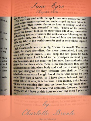 Jane Eyre - Chapter XXVII {My favorite quote} You won't find a heroine ...