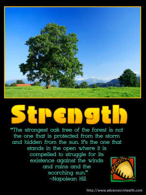 Strength Inspirational Meme: “The strongest oak tree of the forest ...