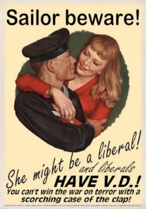 Vintage navy poster anti-liberal