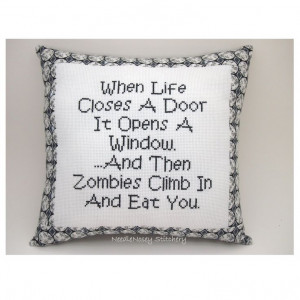 ... Funny Quote, Black and White Pillow, Zombie Quote. $20.00, via Etsy