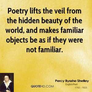 Poetry lifts the veil from the hidden beauty of the world, and makes ...