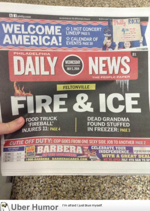 little insensitive for a local news headline…