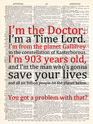 Doctor Who - David Tennant - Time Lord Quote - Vintage Dictionary ...