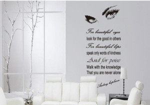 quote wall sticker - removable wall decal - Hepburn's sexy eyes wall ...