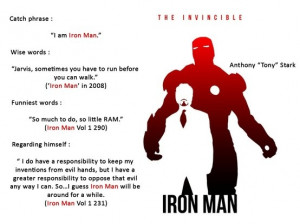 Iron Man AKA Tony Stark's quotes