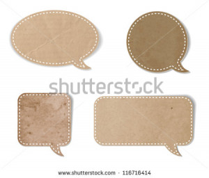 set of abstract vintage old paper speech bubbles