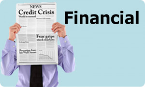 man reading a newspaper with credit crisis headline
