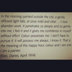 Paul Klee quote about colour