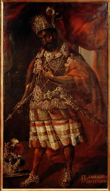 Retrato anónimo de Moctezuma II, fines del siglo XVII.