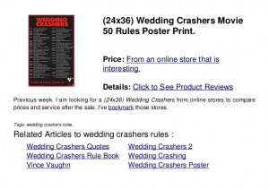 Wedding Crashers Rules Wedding crashers rules