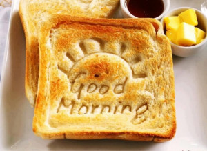 toast che augurano il buongiorno colazione animata con i toast