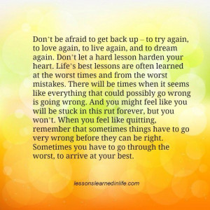 Don't be afraid to get back up...
