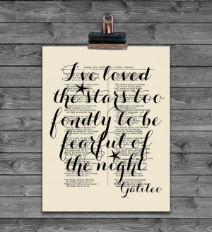 Galileo quote print I have loved the stars poster by eebookprints, $11 ...