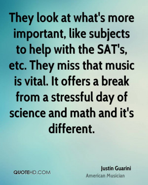 They look at what's more important, like subjects to help with the SAT ...