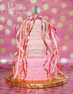 cake in three shades of pink buttercream, with the Shakespeare quote ...